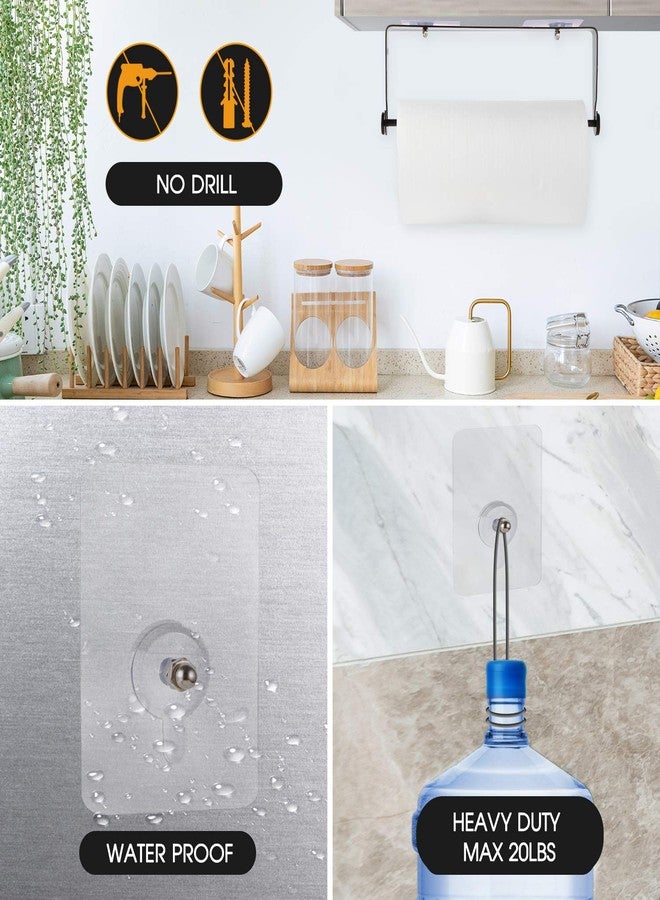 PHUNAYA Under Cabinet Paper Towel Holder Wall Mount for Home Kitchen,Stainless Steel for Large Rolls-Chrome - Image 4